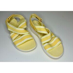 Cloudsteppers by Clarks Mira Lily Strappy Adjustable Sandals Buttercream Sz 10W